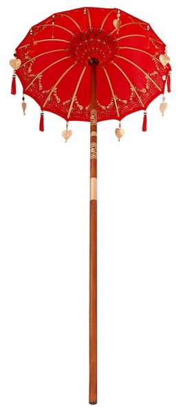 Balinéz Napernyő Piros (90-100) x 260 cm Pamut és tömör fa