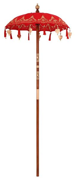 Balinéz Napernyő Piros (90-100) x 260 cm Pamut és tömör fa
