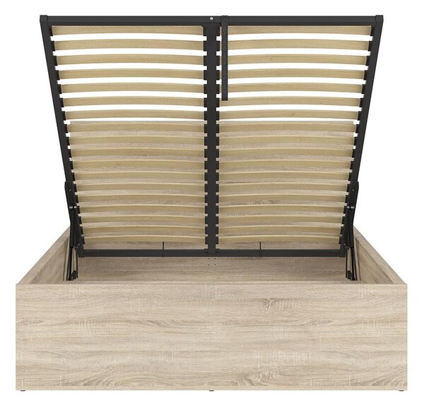 Franciaágy 140 cm Tetrix 8 (sonoma tölgy) (ágyráccsal) (tárolóhellyel)
