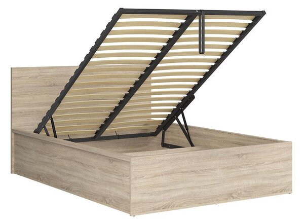 Franciaágy 140 cm Tetrix 8 (sonoma tölgy) (ágyráccsal) (tárolóhellyel)