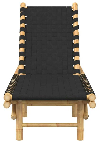 VidaXL Fekete szövött bambusz napozóágy, 55 x 200 x 30 cm