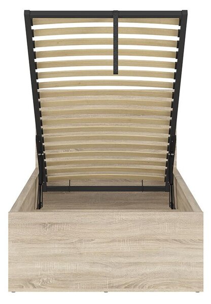 Egyszemélyes ágy 90 cm Tetrix 15 (sonoma tölgy) (ágyráccsal) (tárolóhellyel)