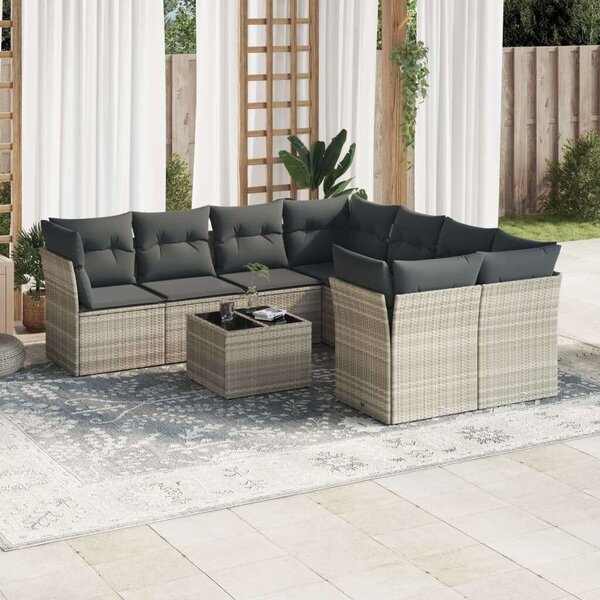 VidaXL Polyrattan Kerti Ülőgarnitúra - 9 részes szett
