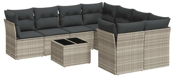 VidaXL Polyrattan Kerti Ülőgarnitúra - 9 részes szett