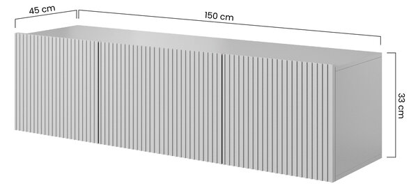 Nicole 150 cm fali TV-szekrény - fekete / matt fekete