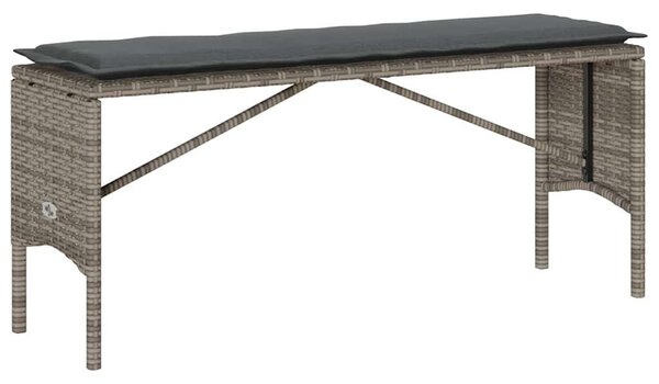 VidaXL 3 részes szürke polyrattan kerti étkezőgarnitúra párnával