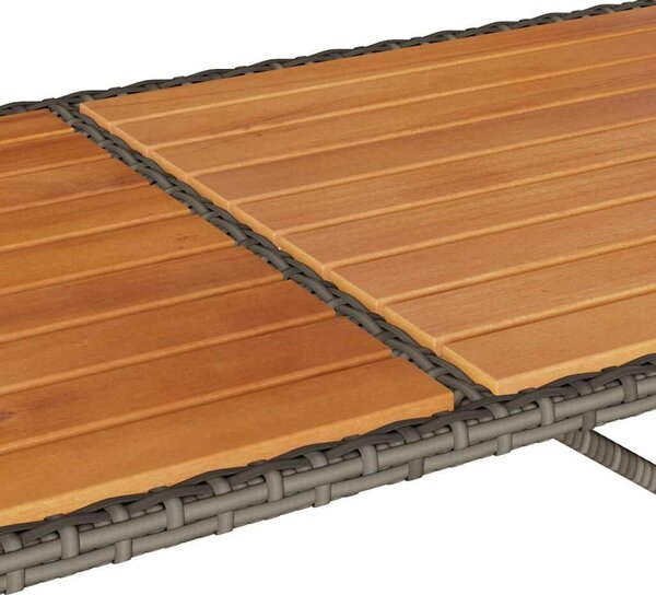 VidaXL 3 részes szürke polyrattan kerti étkezőgarnitúra párnával