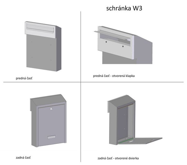 W3 postaláda fekete, Fekete