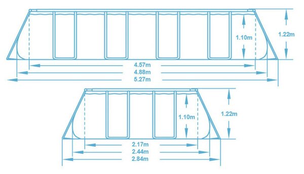 Bestway kerti medence 488 x 244 x 122 cm 11w1 56671N