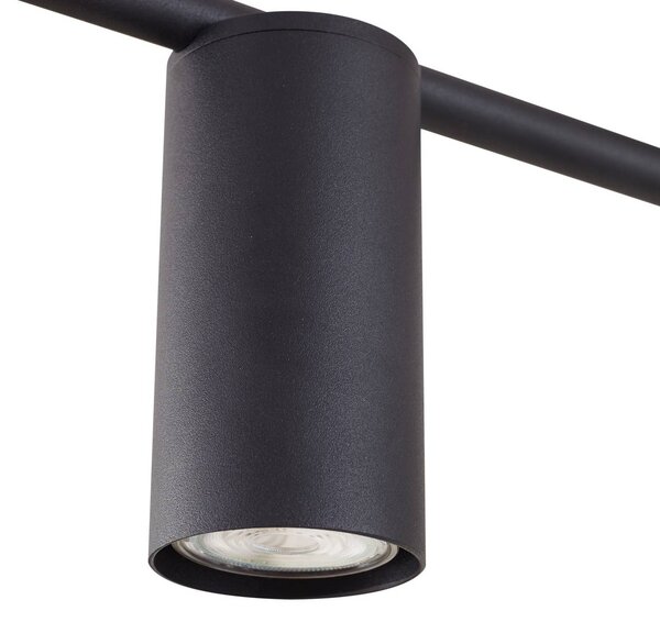 Lindby mennyezeti lámpa Marilou, homokfekete, 4 lámpás, Ø 70cm, dimmelhető, Fekete, Nappali / Étkező, fém, Modern