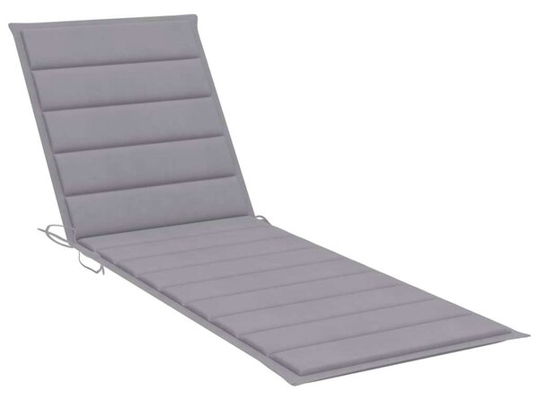 VidaXL Akácfa Napozóágy - 200cm - Szürke Párnával