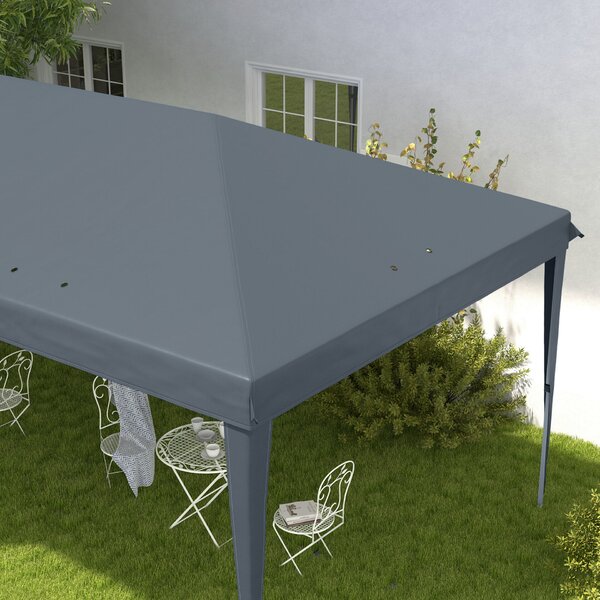 Outsunny Összecsukható Kerti Sátor Szállítótáskával, Epoxi Acél és Oxford Poliészter, 5,85x2,95x2,7 m, Szürke
