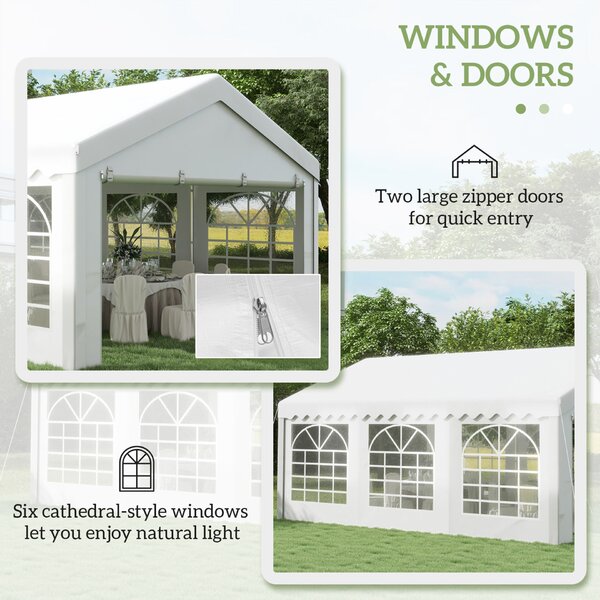 Outsunny Kültéri Pavilon Rendezvényekhez, Esküvőkhöz, Acélkerettel, 6 x 4 m