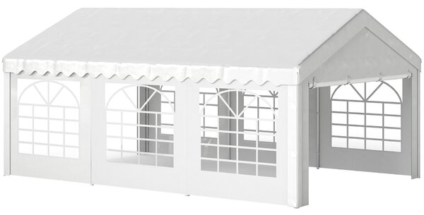 Outsunny Kültéri Pavilon Rendezvényekhez, Esküvőkhöz, Acélkerettel, 6 x 4 m
