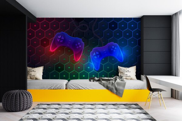 Fotótapéta Játék háttérkép joystickokkal sötét színekben, Fotótapéta absztrakt, w02904 : Uwalls.hu