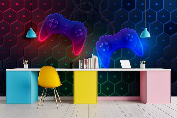 Fotótapéta Játék háttérkép joystickokkal sötét színekben, Fotótapéta absztrakt, w02904 : Uwalls.hu
