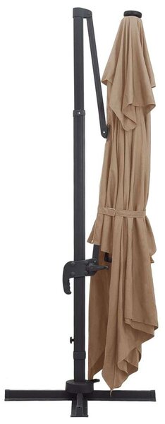 VidaXL tópszínű konzolos napernyő LED-del/alumínium rúddal 400x300 cm