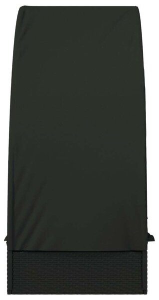 VidaXL Napozóágy - Fekete Polyrattan - 211cm