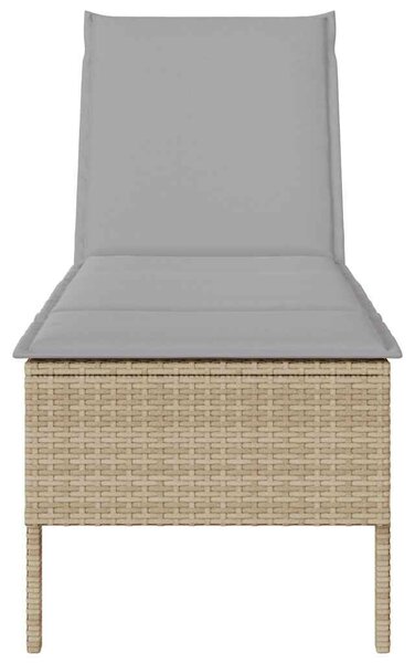 VidaXL bézs polyrattan napozóágy párnával 55x200x44 cm