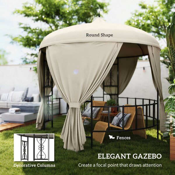 Outsunny kerek kerti pavilon, Gazebo Elegant, 3 m