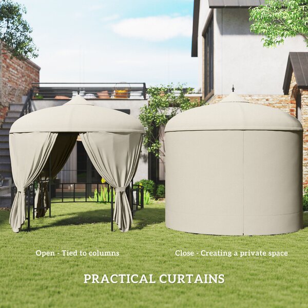 Outsunny kerek kerti pavilon, Gazebo Elegant, 3 m