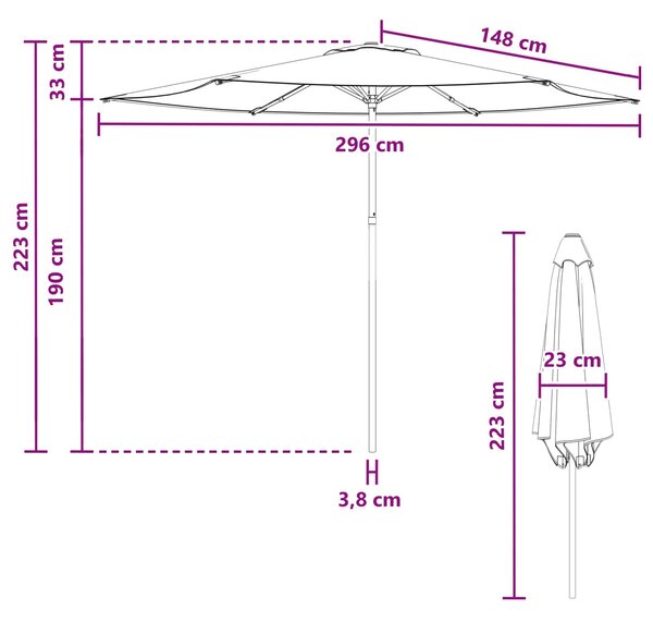 VidaXL Kerti napernyő 300 x 300 cm Poliészter Négyszögletes