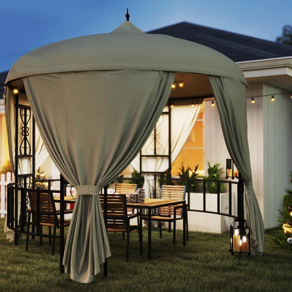 Outsunny kerek kerti pavilon, Gazebo Elegant, 3 m