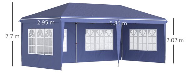 Outsunny 6x3 m-es kerti pavilon, állítható magassággal