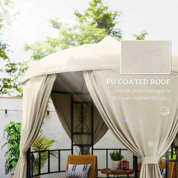 Outsunny kerek kerti pavilon, Gazebo Elegant, 3 m