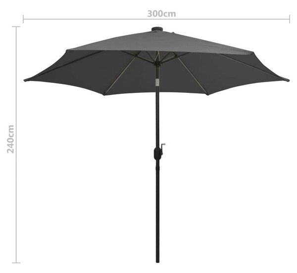 VidaXL Kültéri Napernyő - LED - 300cm