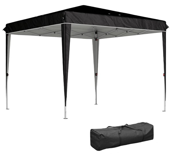 Outsunny állítható magasságú összecsukható pavilon szállítótáskával, 300x300x273 cm, fekete