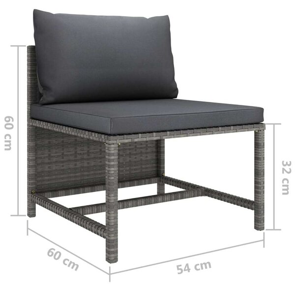 VidaXL Polyrattan Kerti Ülőgarnitúra - 3 részes - Szürke