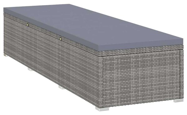 VidaXL Napozóágy - Szürke Polyrattan - 195cm