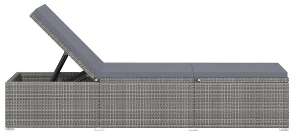 VidaXL Napozóágy - Szürke Polyrattan - 195cm