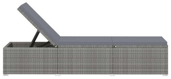 VidaXL Napozóágy - Szürke Polyrattan - 195cm