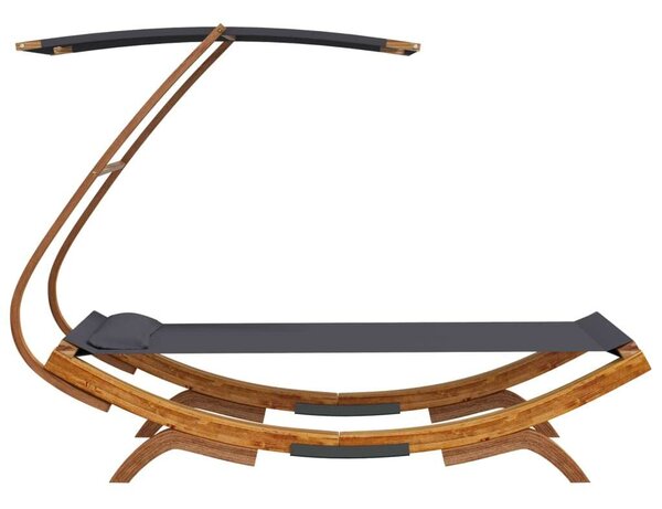 VidaXL Fa Napozóágy Baldachinnal - Antracit - 190cm