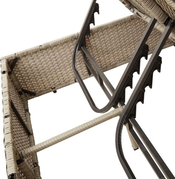 VidaXL Dupla Napozóágy - Polyrattan - 200x114 cm