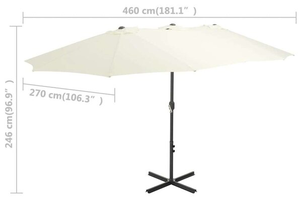 GardenMaster Kettős Tetős Napernyő - Alumínium - 460x270 cm