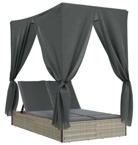 VidaXL Dupla Napozóágy - Polyrattan - 200x114 cm