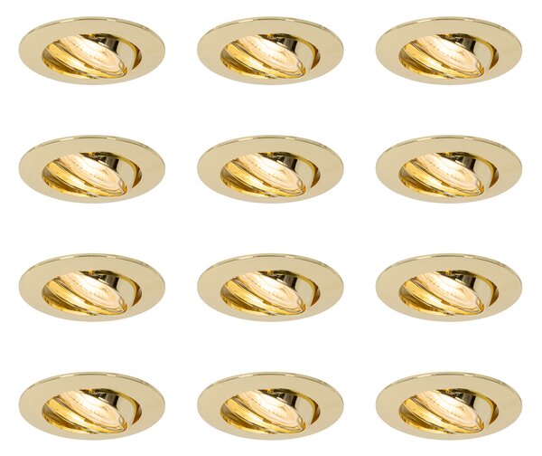12 db-os süllyesztett spotlámpa szett, sárgaréz GU10 35 mm - Edu