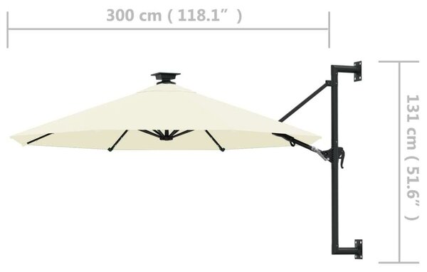 Blumfeldt - Falra Szerelhető Napernyő - LED - 300cm