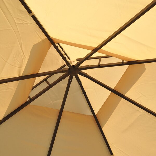 Outsunny vízálló kerti pavilon 3 x 3 m, 4 oldalfallal, bézs