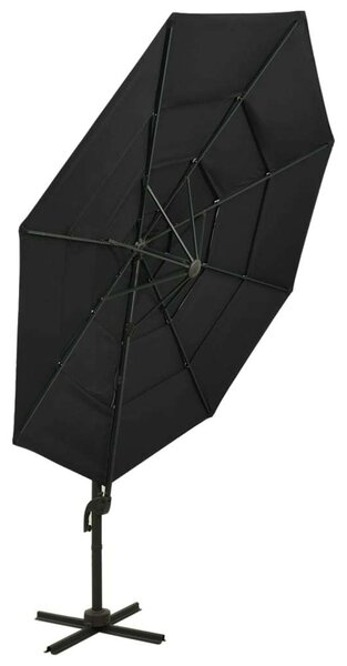 VidaXL Napernyő - 3x3m - Fekete - Alumínium