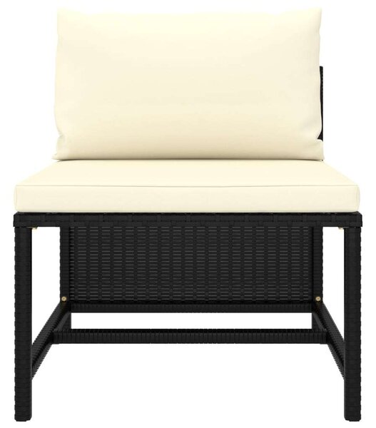 VidaXL Kerti Ülőgarnitúra - 3 részes - Fekete Polyrattan