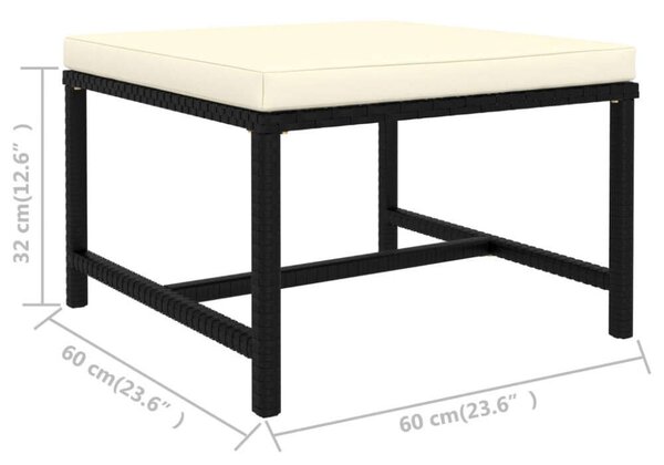 VidaXL Kerti Ülőgarnitúra - 3 részes - Fekete Polyrattan