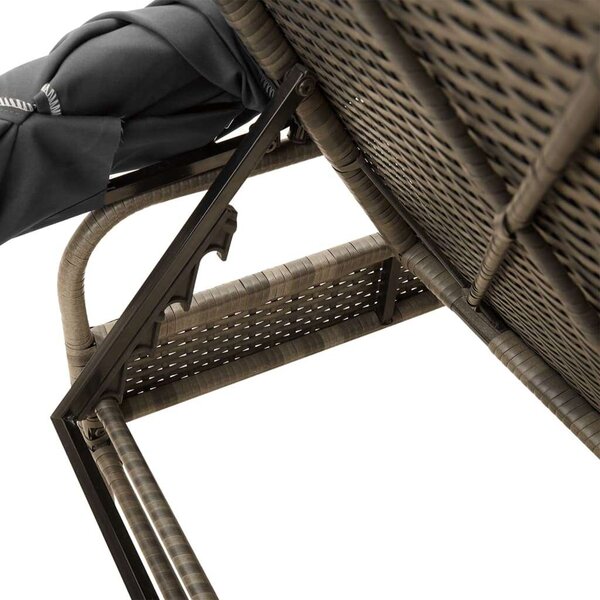 VidaXL Napozóágy Szett - 2 db - Szürke Polyrattan