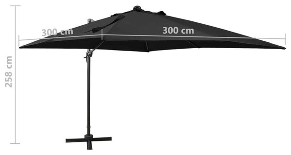 Blumfeldt - Konzolos Napernyő - 300cm - Fekete