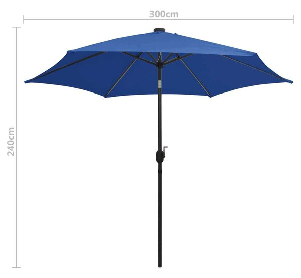 VidaXL Kültéri Napernyő - 300 cm - LED Világítással