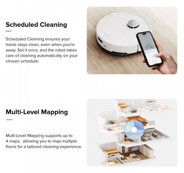 Roborock Q10 PF robotporszívó, 10000 Pa, 150 perc, 0,35 l, Wi-Fi, Száraz/Nedves, Automatikus mopemelési funkció, 360° LiDAR, 3D térképezés, Hangvezérlés, Fehér
