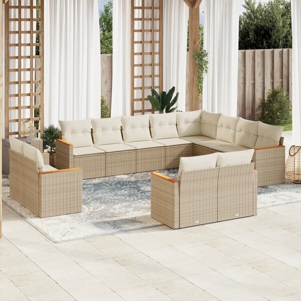 VidaXL Polyrattan Kerti Ülőgarnitúra - 12 részes - Bézs